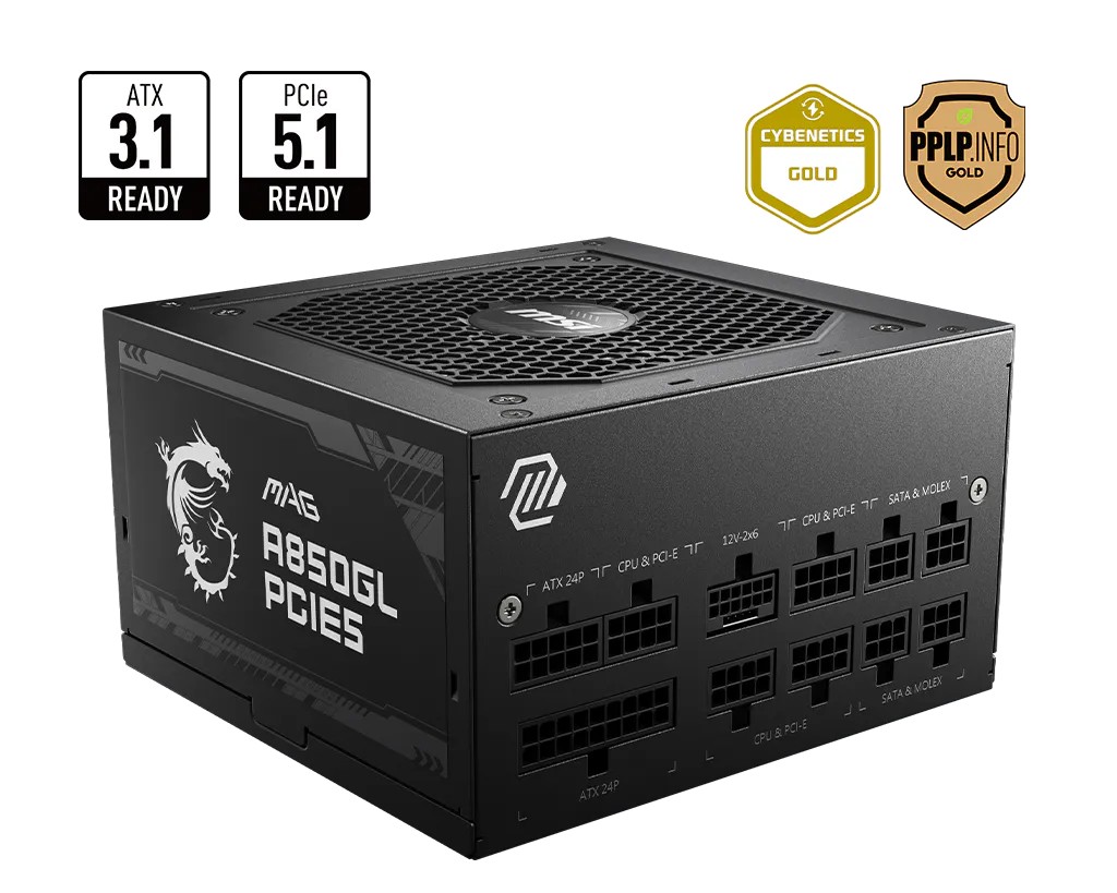 Fuente MSI MAG A850GL PCIe5 850W 80+ Gold Modular ATX 3.0