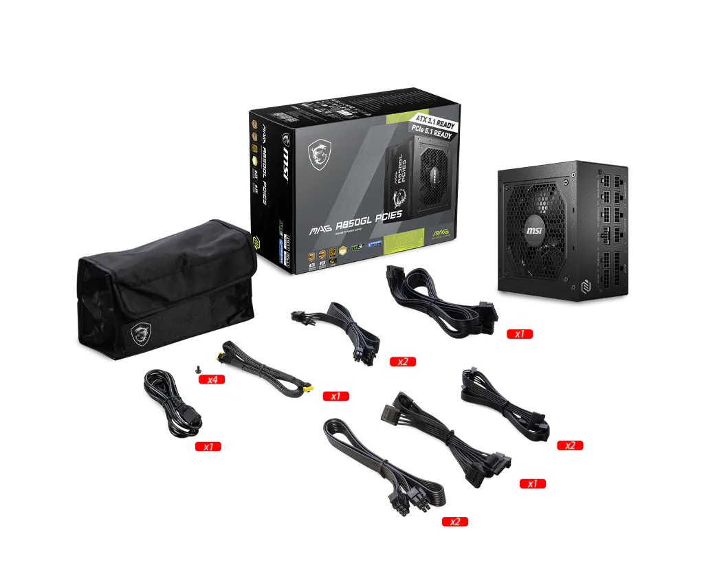 Fuente MSI MAG A850GL PCIe5 850W 80+ Gold Modular ATX 3.0