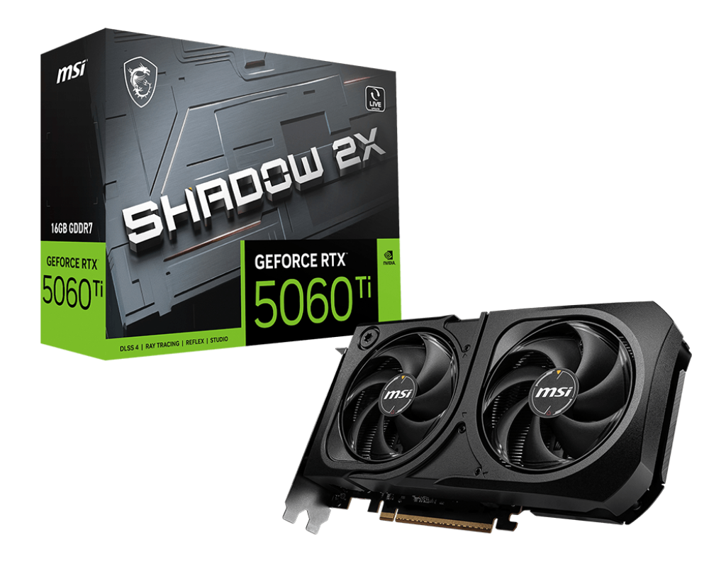 Tarjeta Grafica MSI RTX 5060 Ti 16G SHADOW 2X OC PLUS