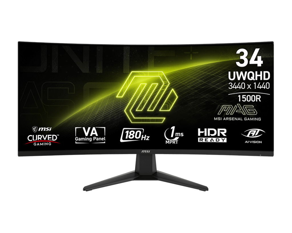 MONITOR Gamer Curvo de 34 MSI MAG 346CQ WQHD 180Hz