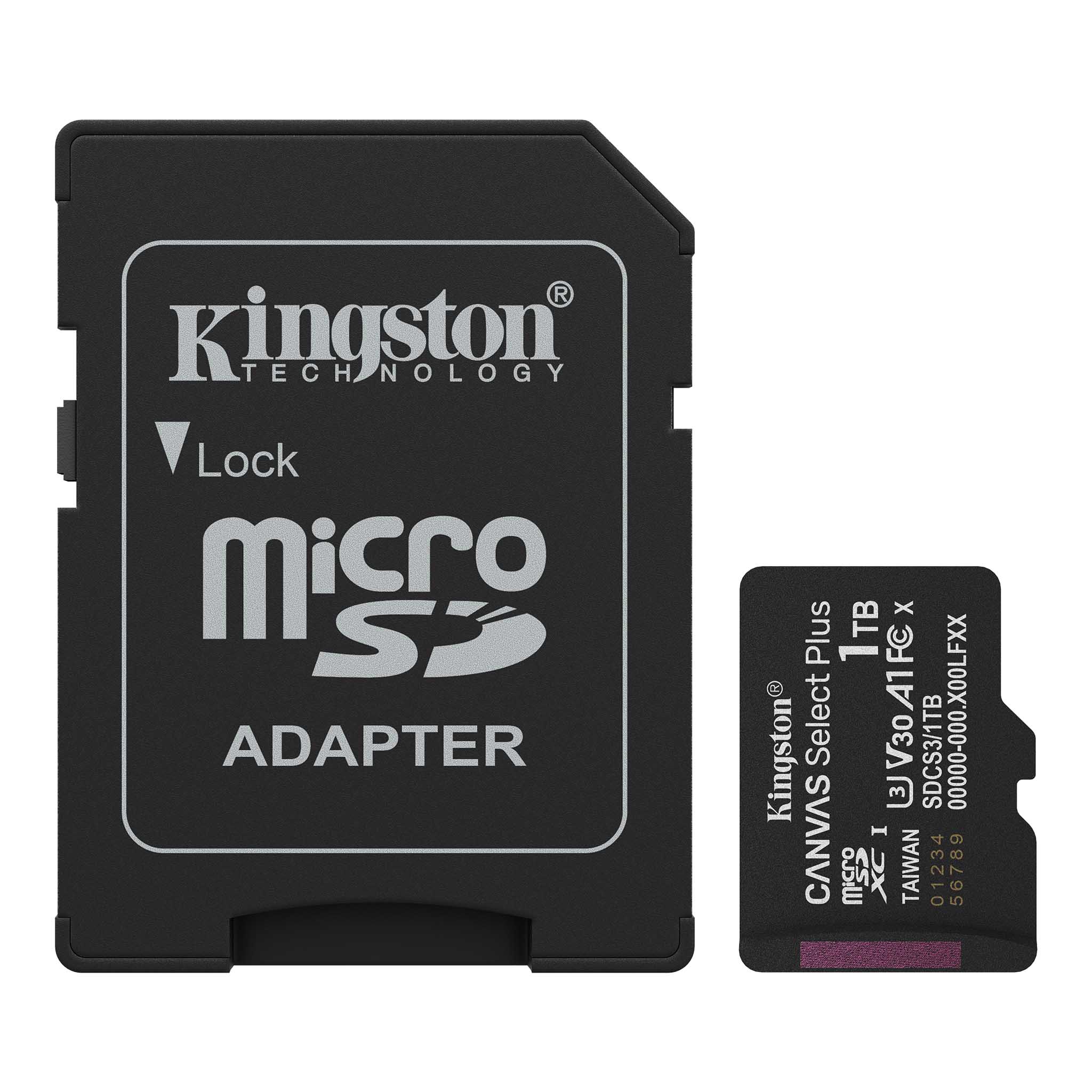 Tarjeta MicroSD Kingston Canvas Select Plus 1TB A1 150MB/s