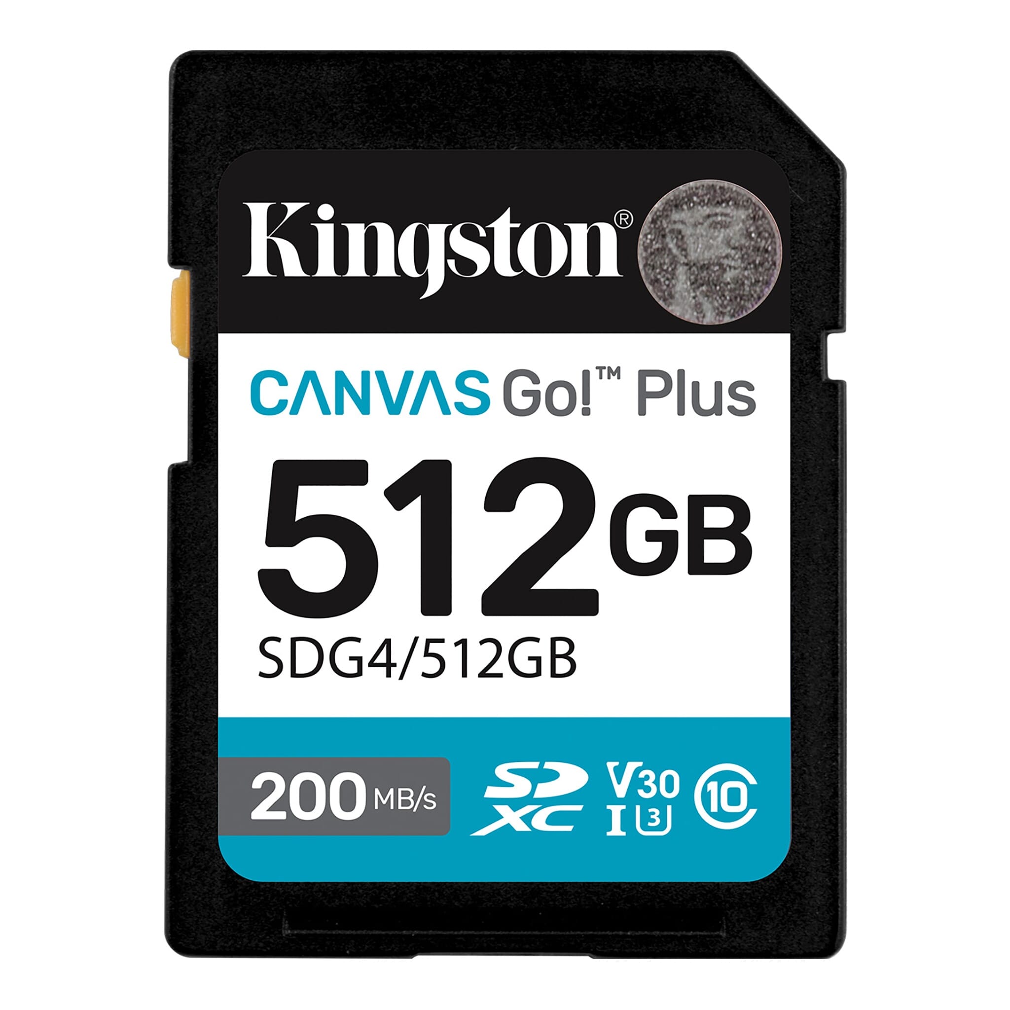 Tarjeta SD Kingston Canvas Go Plus 512GB U3 V30 200MB/s