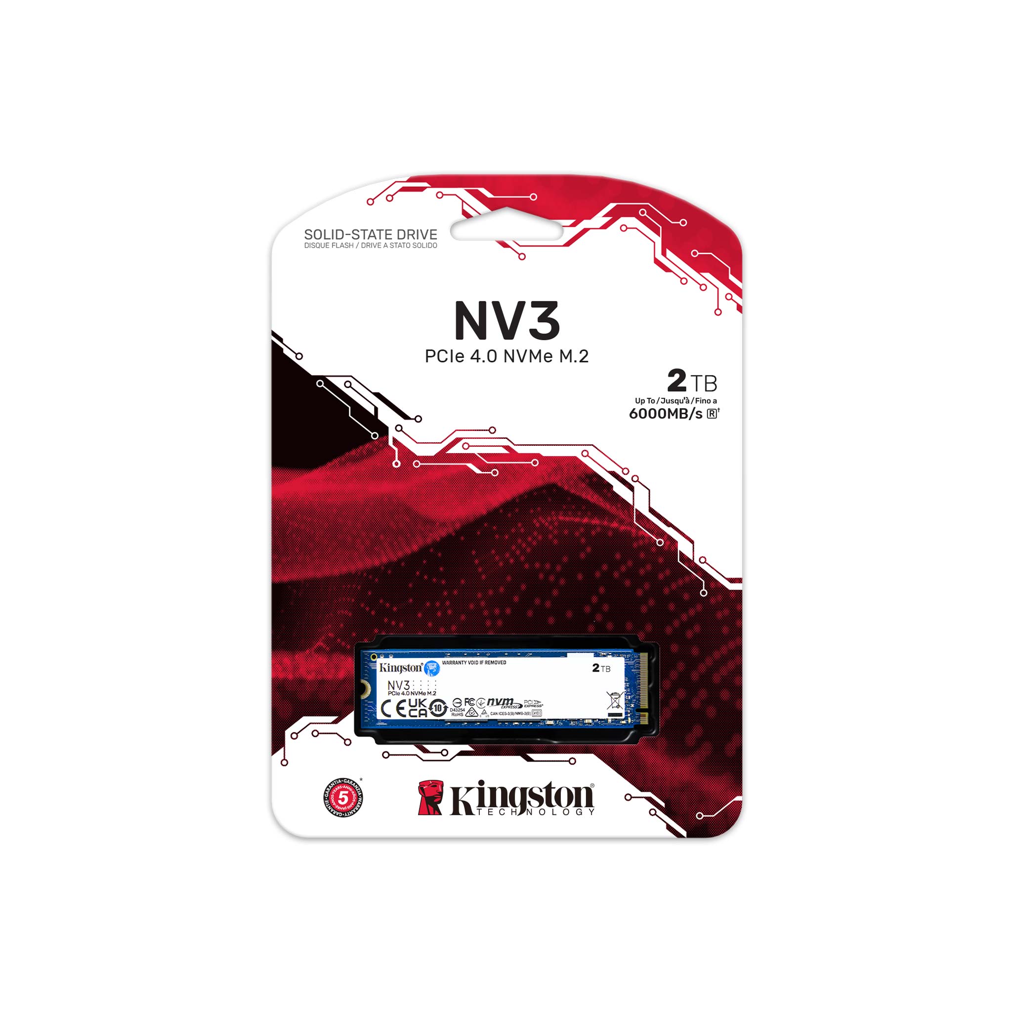 SSD Kingston NV3 2TB M.2 2280 NVMe PCIe 4.0 6000MB/s