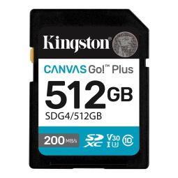 Tarjeta SD Kingston Canvas Go Plus 512GB U3 V30 200MB/s